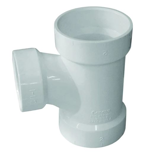 Genova Products Sch. 40 PVC-DWV Reducing Sanitary Tee