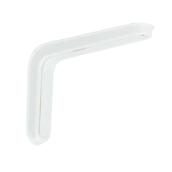 Knape & Vogt Slim-Line 8 In. D. x 5.25 In. H. White Steel L Bracket