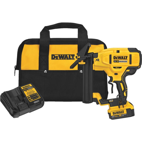 DeWalt 20 Volt MAX XR Lithium-Ion Brushless 18-Gauge 1/4 In. Crown 1-1/2 In. Cordless Floor Stapler Kit