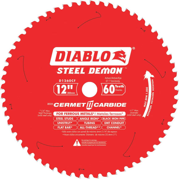 Diablo Steel Demon 12 In. 60-Tooth Cermet Carbide Ferrous Metals Circular Saw Blade