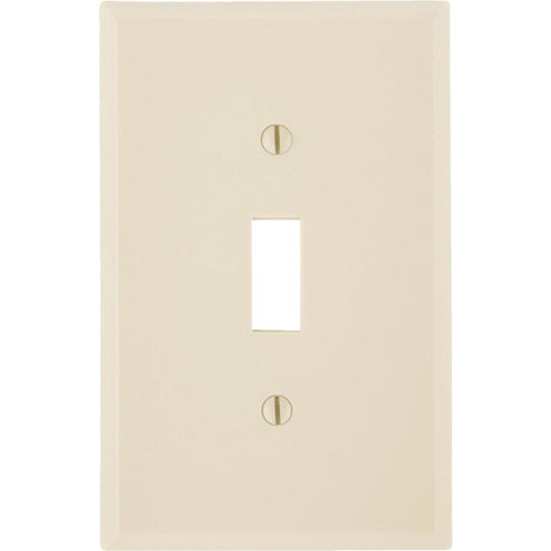 Leviton 1-Gang Smooth Plastic Mid-Way Toggle Switch Wall Plate, Ivory