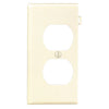 Leviton Duplex End Sectional 1-Gang Plastic Outlet Wall Plate, Ivory