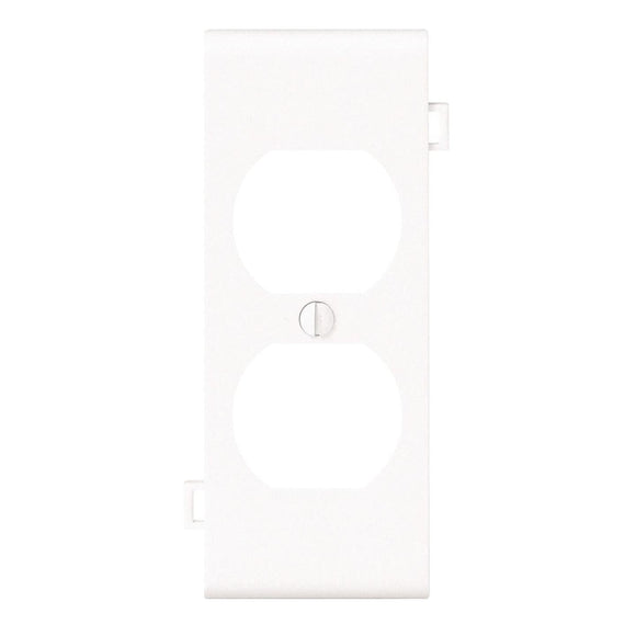 Leviton Duplex Center Sectional 1-Gang Plastic Outlet Wall Plate, White