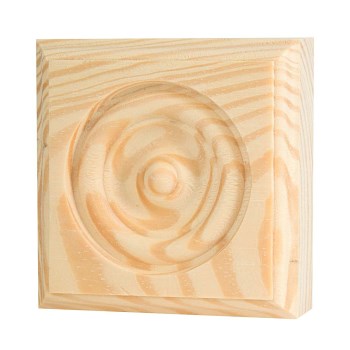 Waddell RTB-35 Rosette Trim Block - Pine ~ 3.75