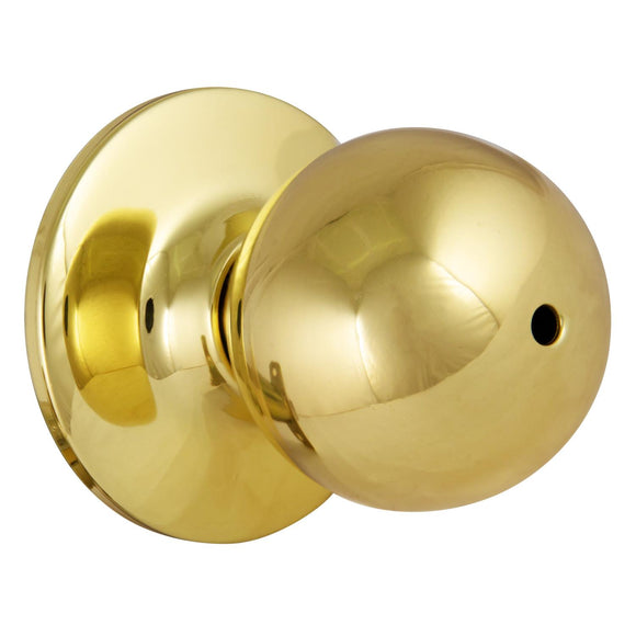Design House Ball Privacy Door Knob in Polished Brass