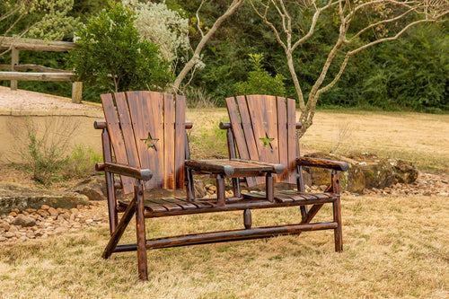 Leigh Country Char-Log Double Chair with Tray - For Pickup ONLY (Excluding Wholesale Orders)