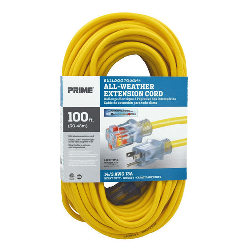 Prime Wire and Cable 100ft 14/3 SJTOW Bulldog Tough® Oil Resistant Extension Cord