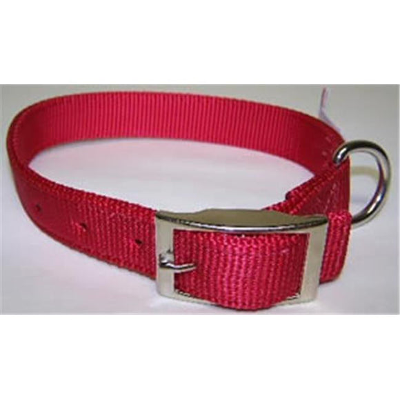 Leather Brothers No.115N RD19 Nylon Collar Double Ply 1inx19in Color Red