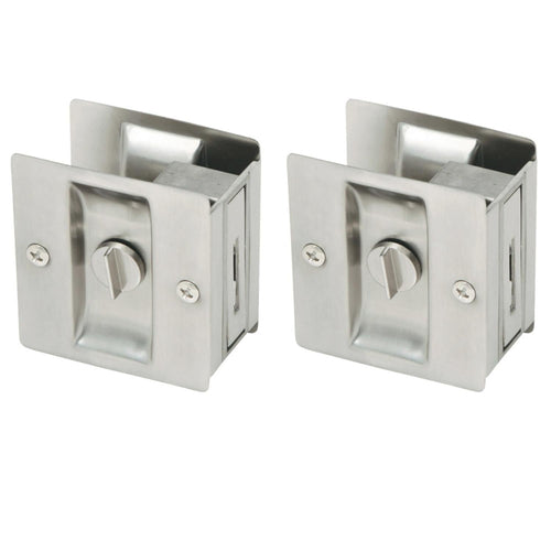 Design House 2-Pack Rectangular Privacy Pocket Door Passage is Finished in Satin Nickel