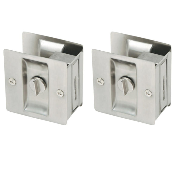 Design House 2-Pack Rectangular Privacy Pocket Door Passage is Finished in Satin Nickel