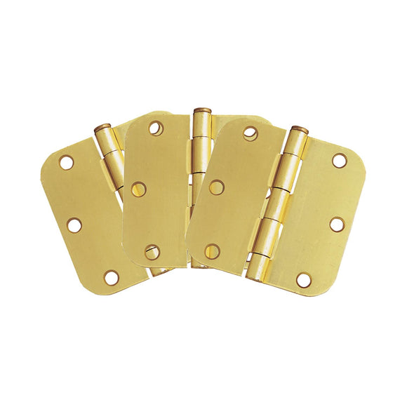 Design House  Radius Satin Brass Door Hinge, 3-Pack 3-1/2 in. x 5/8 in.