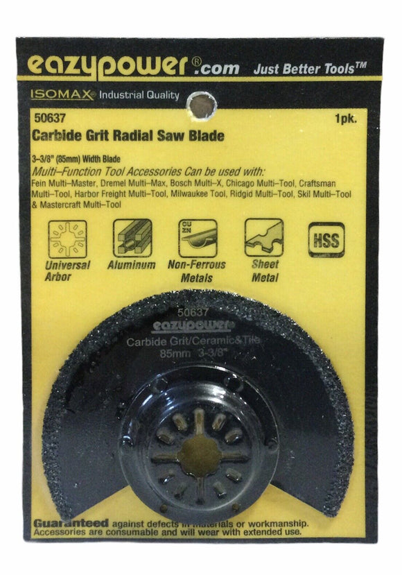 Eazypower Carbide Grit 3-3/8” Radial Saw Blade For Oscillating Tools