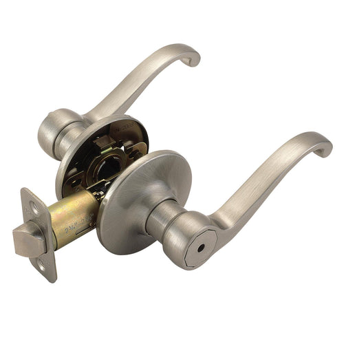 Design House Scroll 2-Way Privacy Door Lever in Satin Nickel, 2-Pack