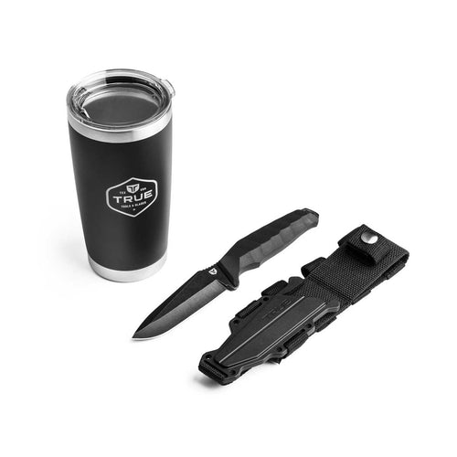 TRUE Fixed Blade Knife & Tumbler